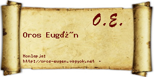Oros Eugén névjegykártya
